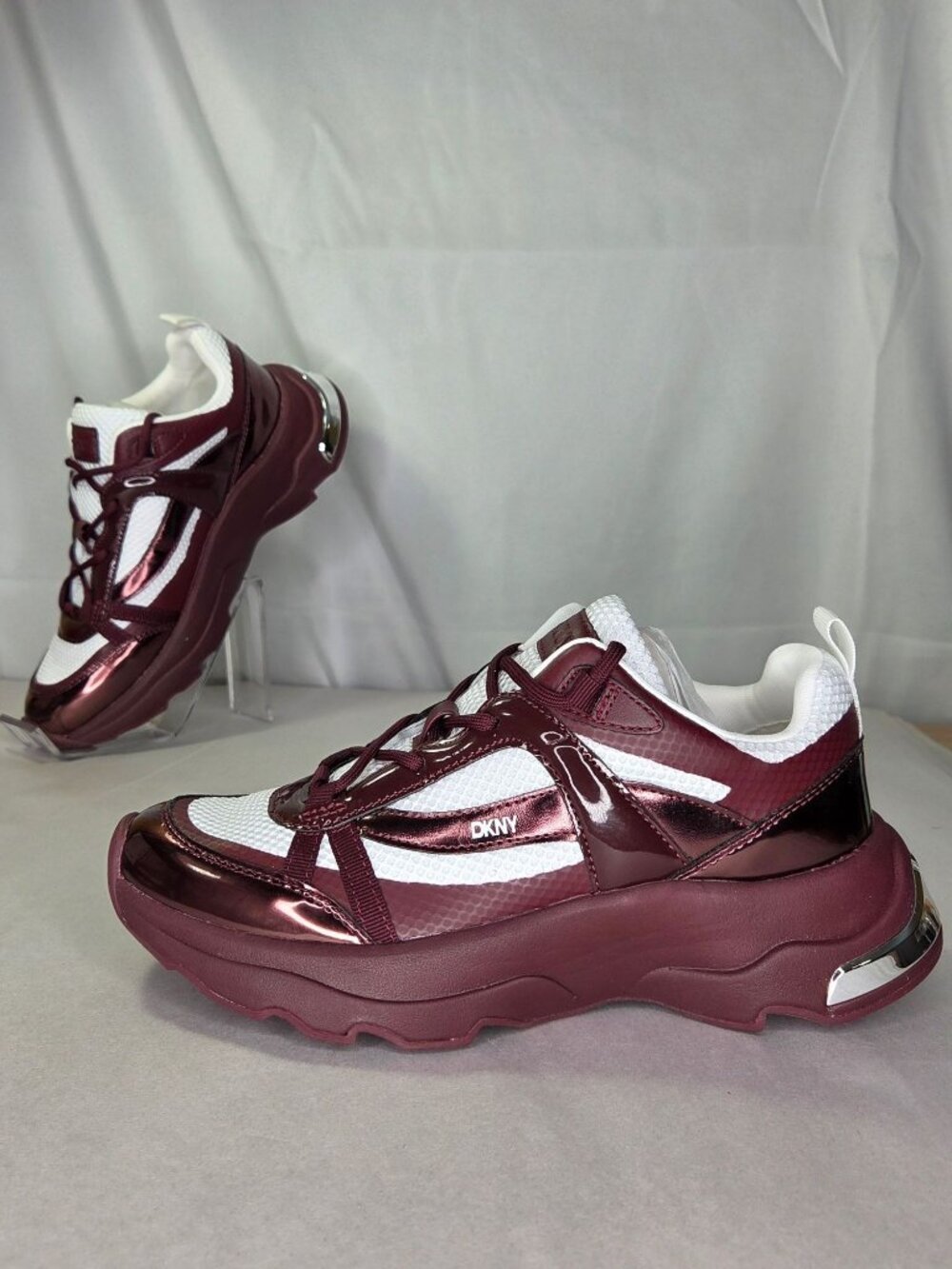 DKNY Women's Juna Lace-Up Sneakers - Burgundy, Size: 7